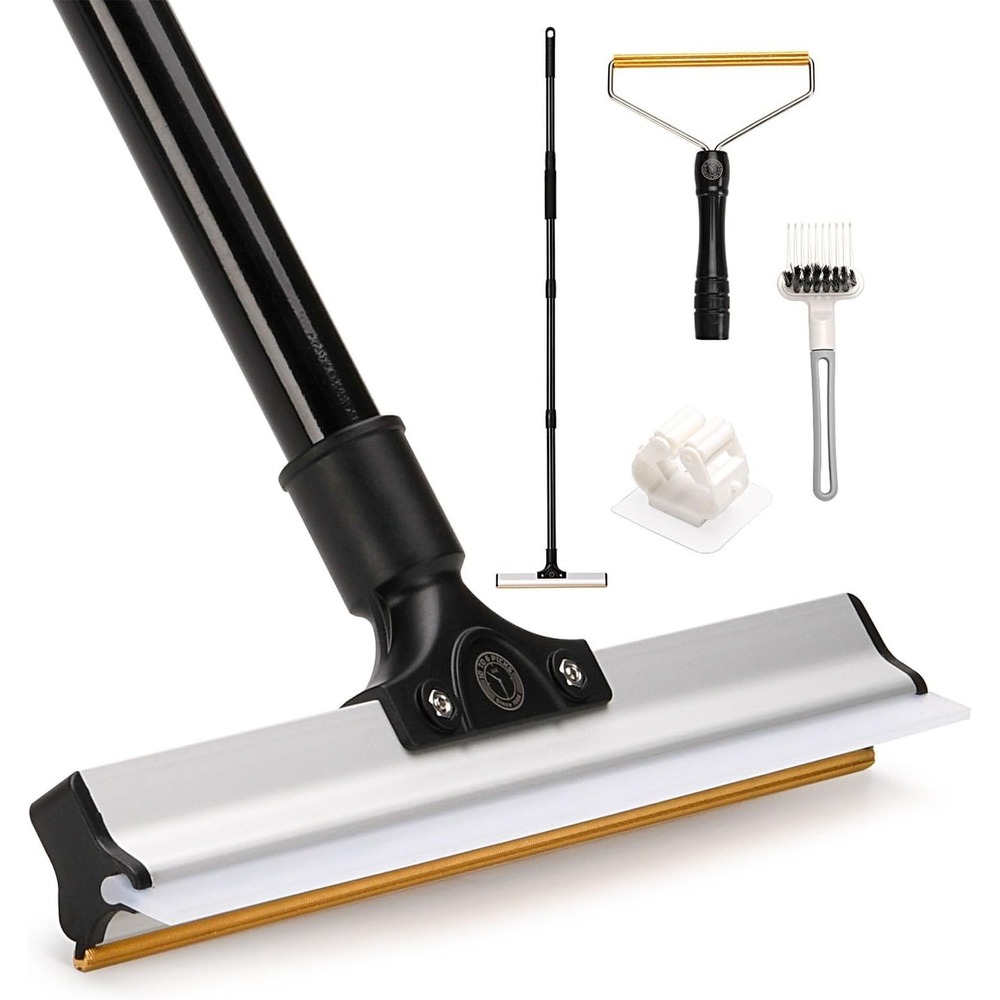 62" Carpet Rake for Pet Hair Removal – Adjustable Carpet Broom Bundle with Carpe